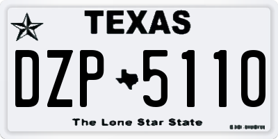 TX license plate DZP5110
