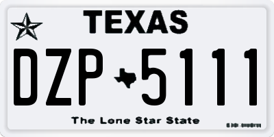 TX license plate DZP5111