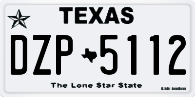 TX license plate DZP5112