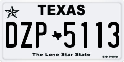 TX license plate DZP5113