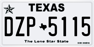 TX license plate DZP5115