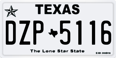 TX license plate DZP5116