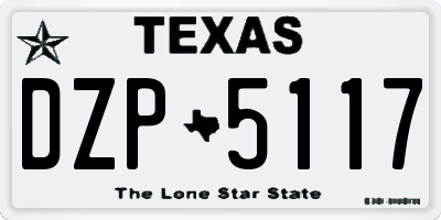 TX license plate DZP5117