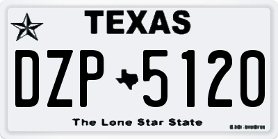 TX license plate DZP5120