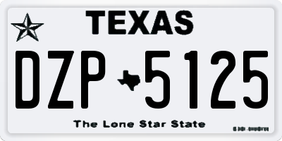 TX license plate DZP5125