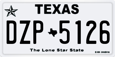 TX license plate DZP5126