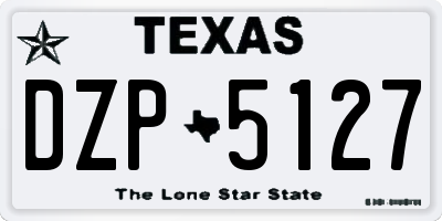 TX license plate DZP5127