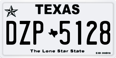 TX license plate DZP5128
