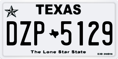 TX license plate DZP5129