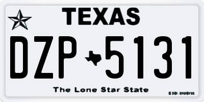 TX license plate DZP5131