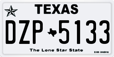 TX license plate DZP5133