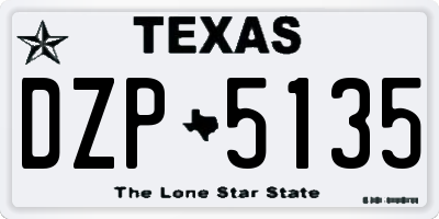 TX license plate DZP5135