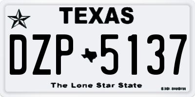 TX license plate DZP5137