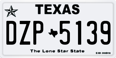 TX license plate DZP5139