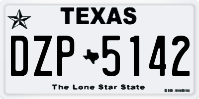 TX license plate DZP5142