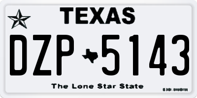 TX license plate DZP5143