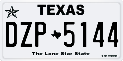 TX license plate DZP5144