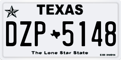 TX license plate DZP5148