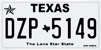 TX license plate DZP5149