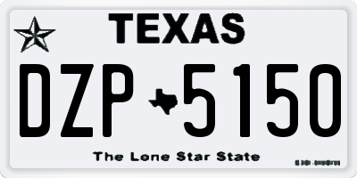 TX license plate DZP5150