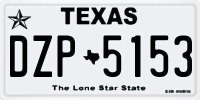 TX license plate DZP5153