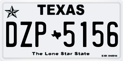 TX license plate DZP5156