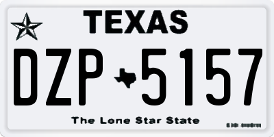 TX license plate DZP5157