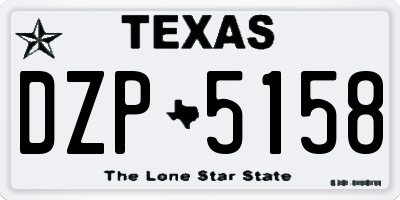 TX license plate DZP5158