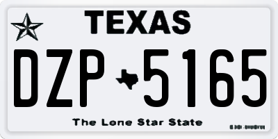 TX license plate DZP5165