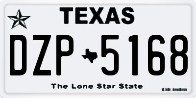 TX license plate DZP5168