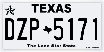 TX license plate DZP5171