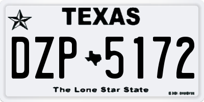 TX license plate DZP5172