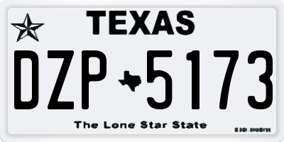 TX license plate DZP5173