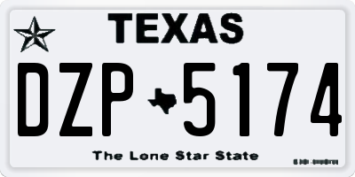 TX license plate DZP5174