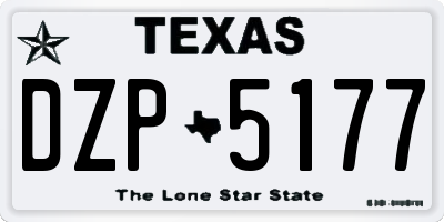 TX license plate DZP5177
