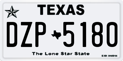 TX license plate DZP5180