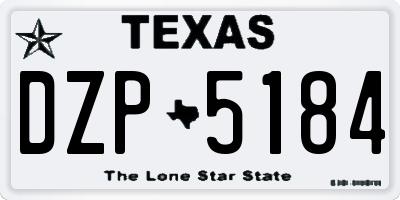 TX license plate DZP5184