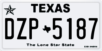 TX license plate DZP5187