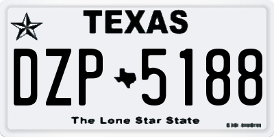 TX license plate DZP5188