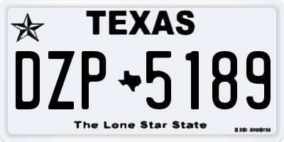 TX license plate DZP5189