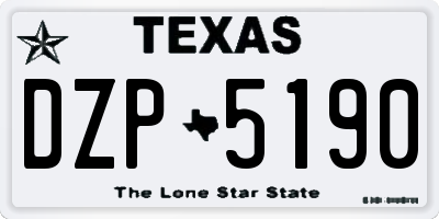 TX license plate DZP5190