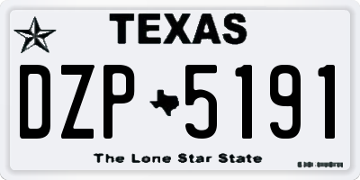 TX license plate DZP5191