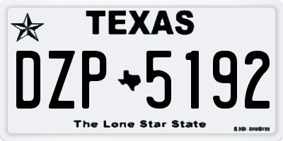 TX license plate DZP5192