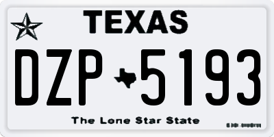 TX license plate DZP5193