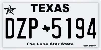 TX license plate DZP5194