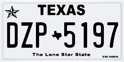 TX license plate DZP5197