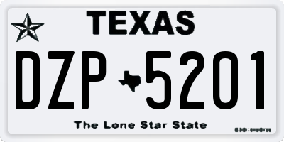 TX license plate DZP5201
