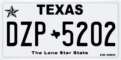 TX license plate DZP5202