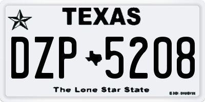 TX license plate DZP5208