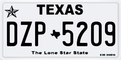 TX license plate DZP5209